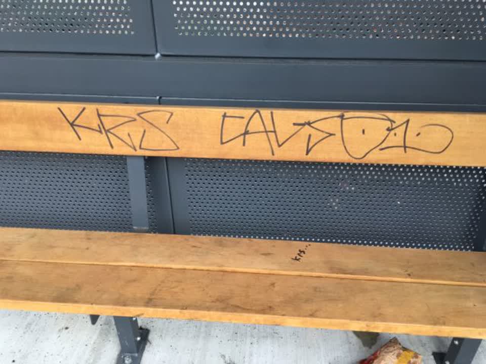 The photograph attached to this graffiti report