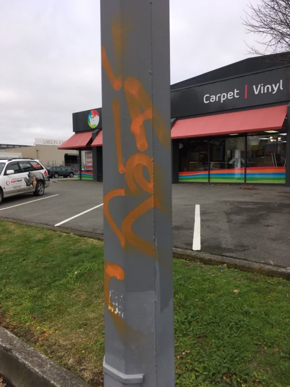 The photograph attached to this graffiti report