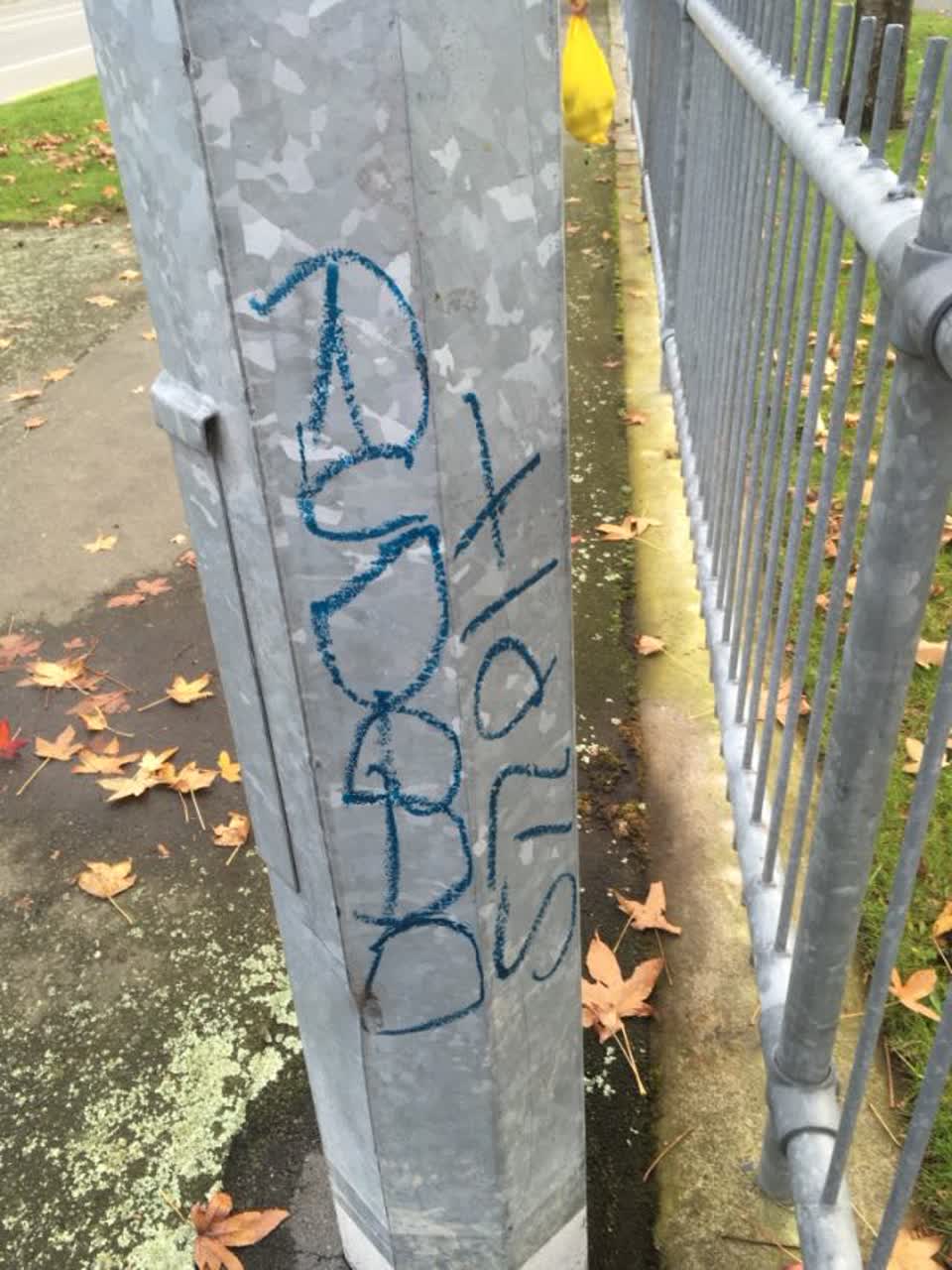 The photograph attached to this graffiti report