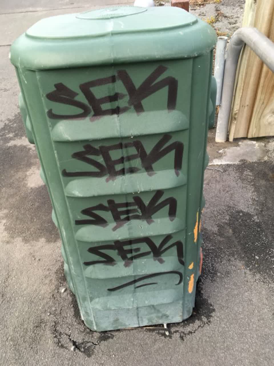 The photograph attached to this graffiti report