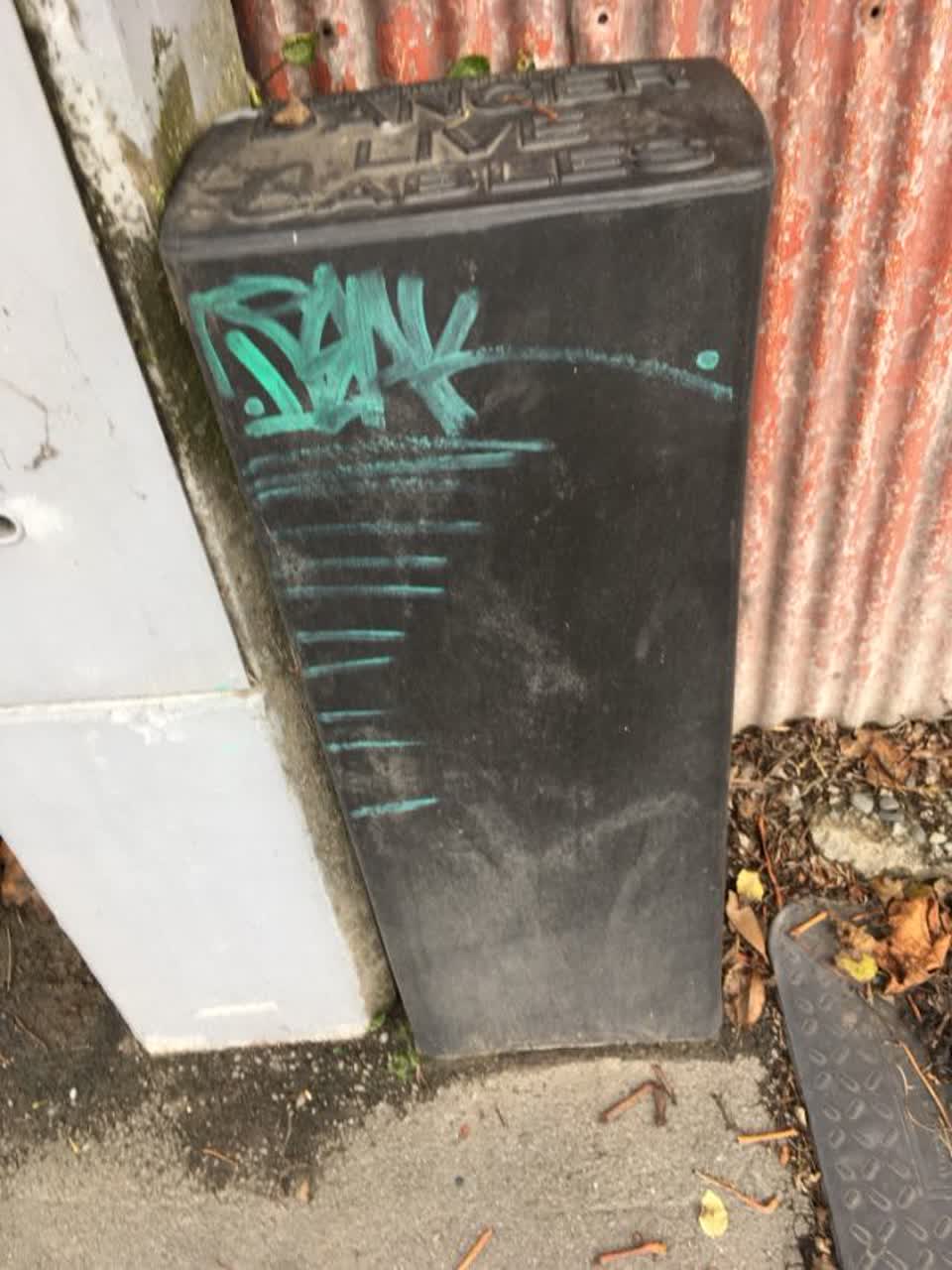 The photograph attached to this graffiti report