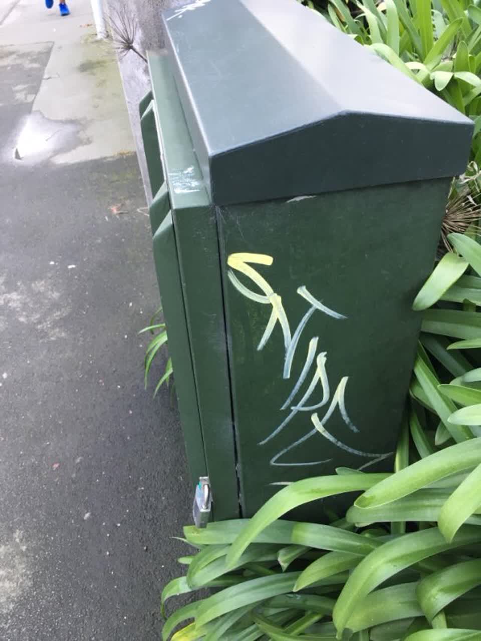 The photograph attached to this graffiti report