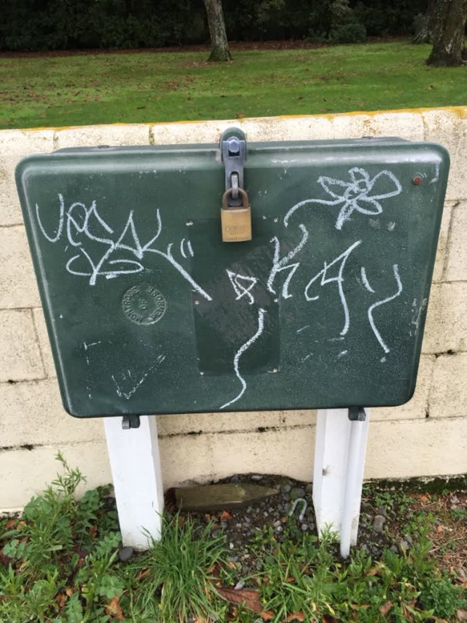 The photograph attached to this graffiti report