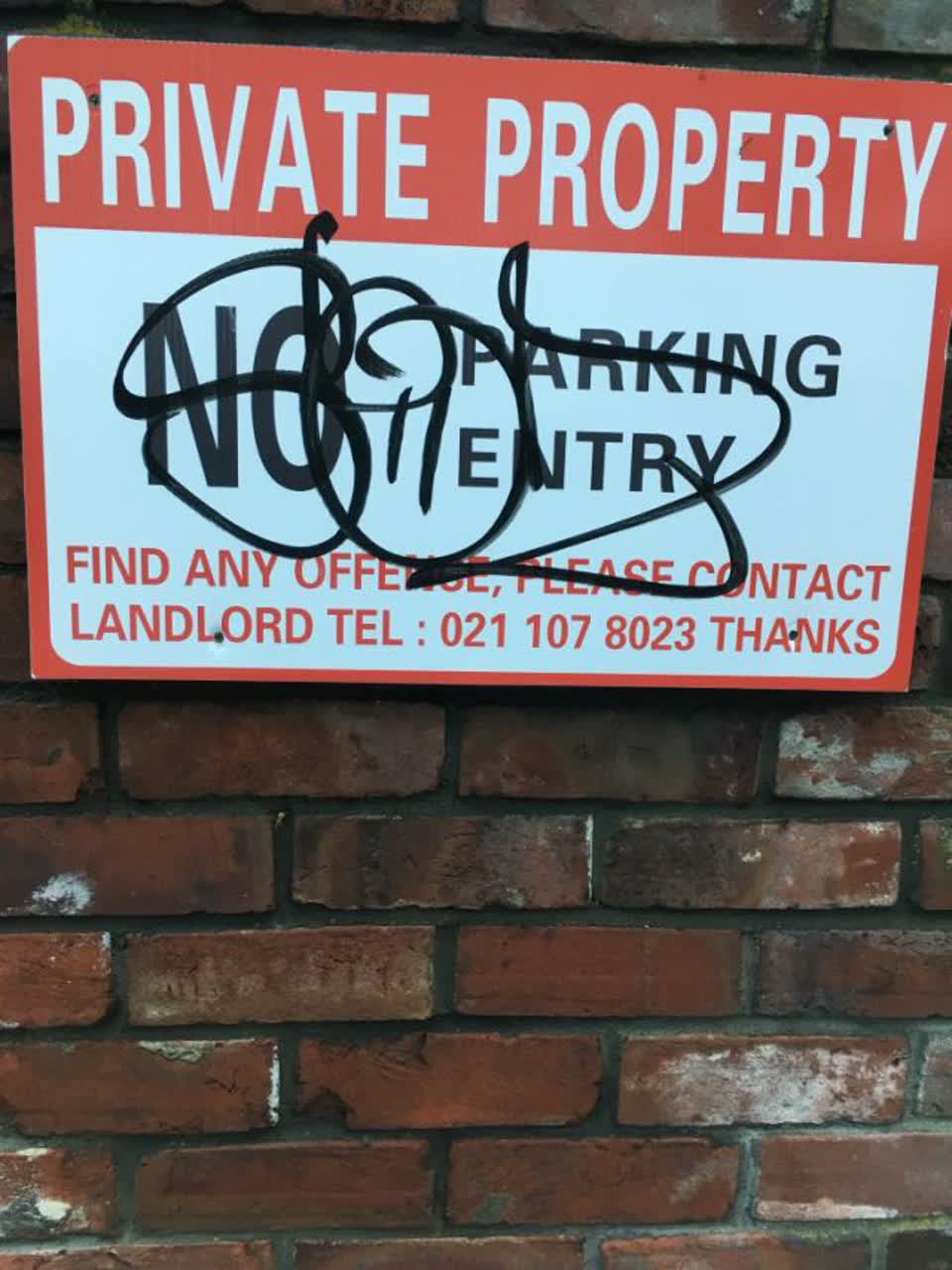 The photograph attached to this graffiti report