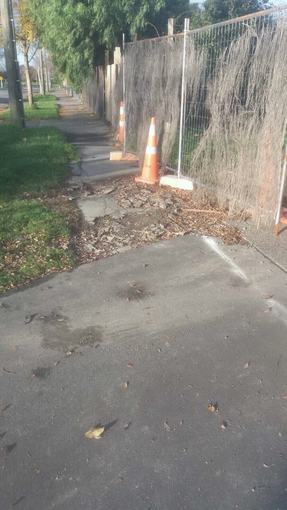 The photograph attached to this roading/streets report