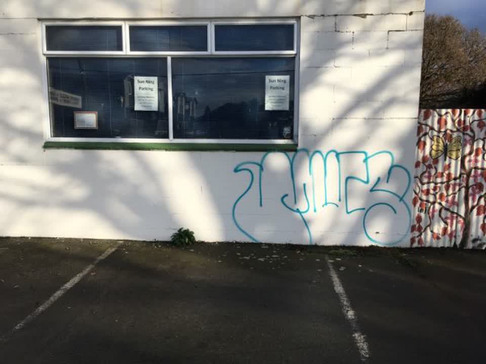 The photograph attached to this graffiti report