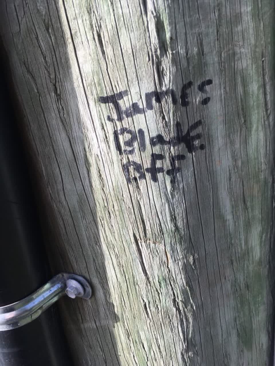 The photograph attached to this graffiti report