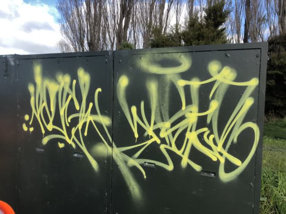 The photograph attached to this graffiti report
