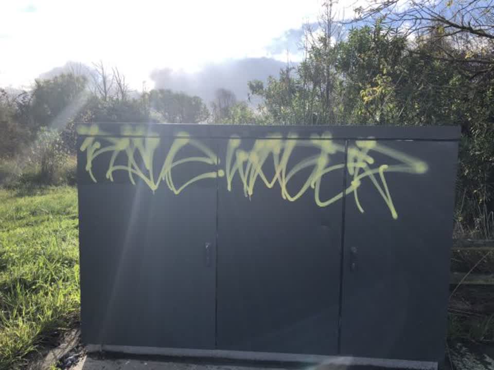 The photograph attached to this graffiti report
