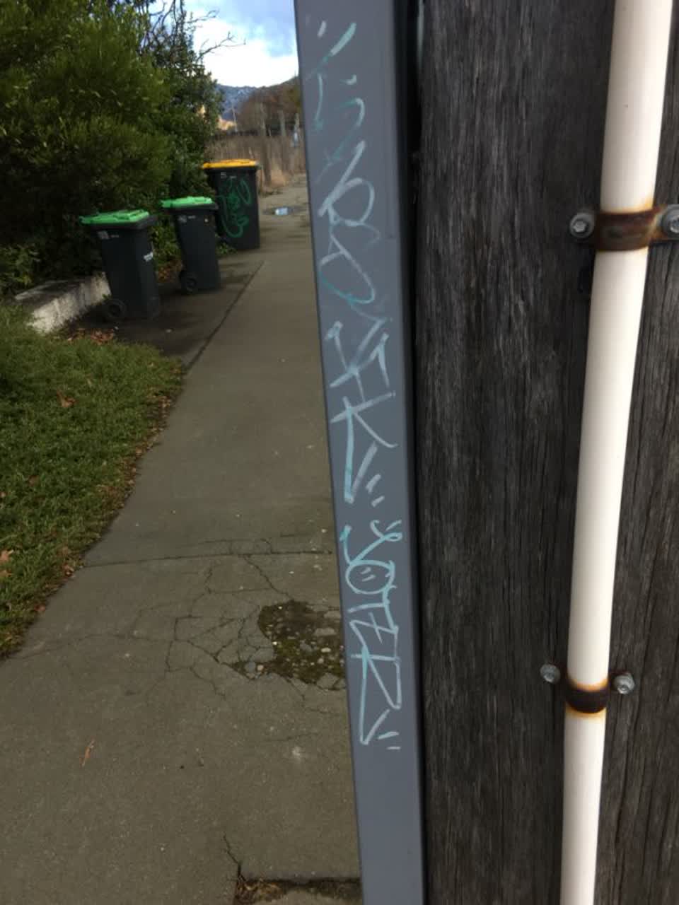 The photograph attached to this graffiti report