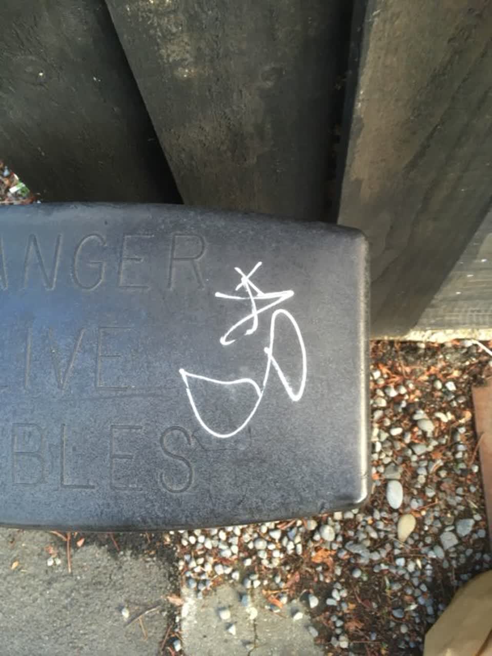The photograph attached to this graffiti report