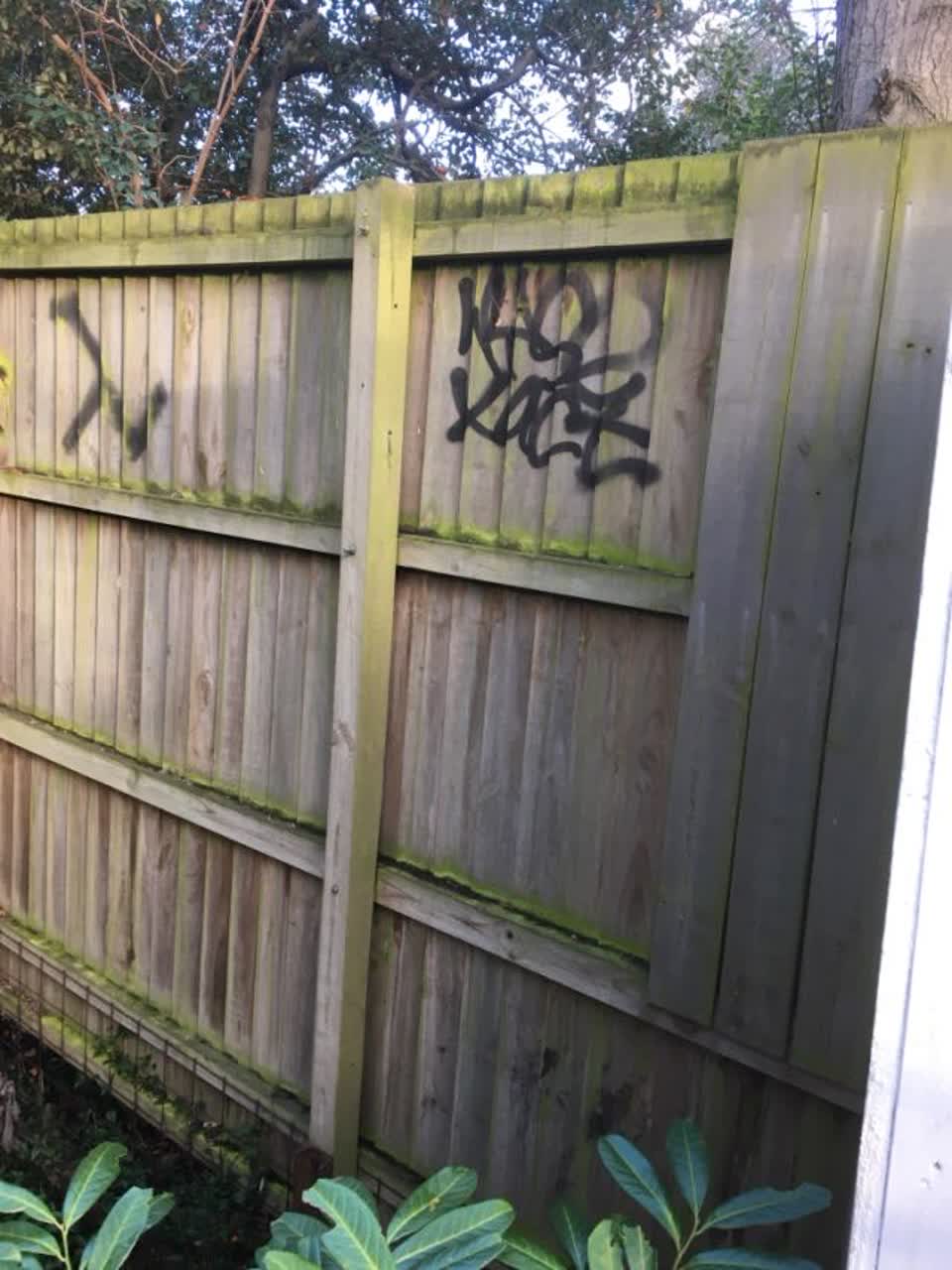 The photograph attached to this graffiti report