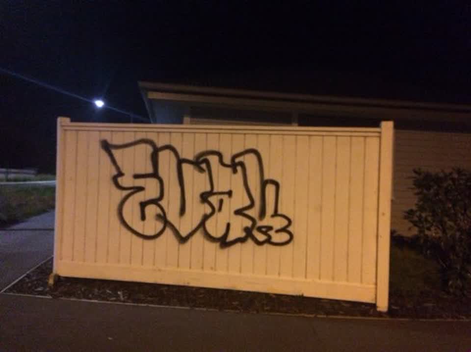 The photograph attached to this graffiti report