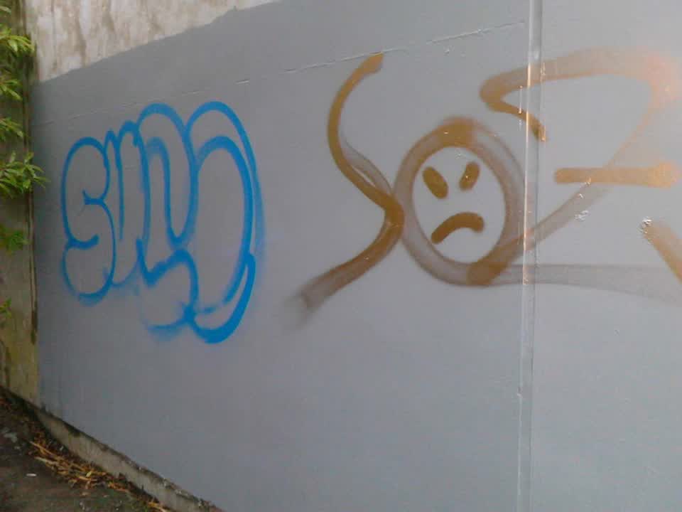 The photograph attached to this graffiti report