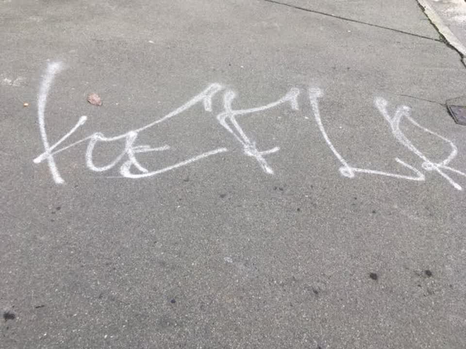 The photograph attached to this graffiti report