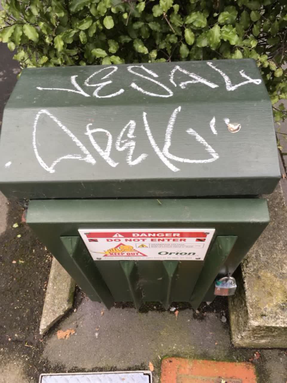 The photograph attached to this graffiti report