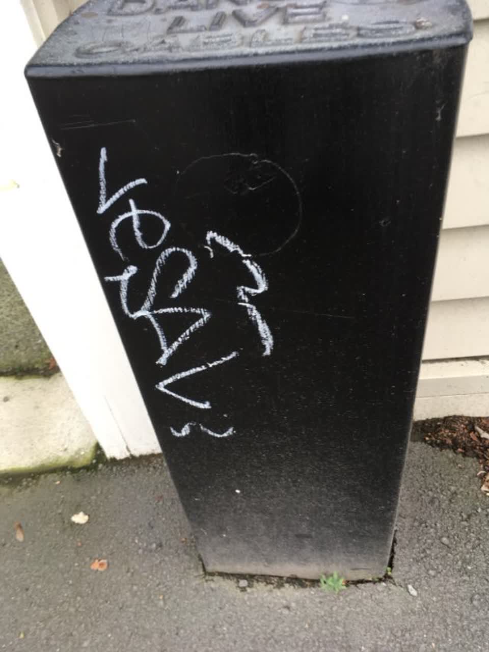 The photograph attached to this graffiti report