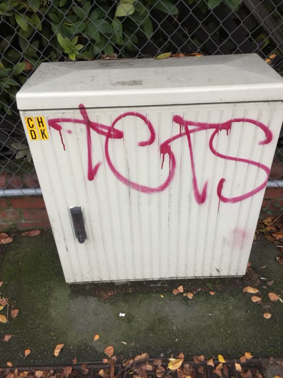 The photograph attached to this graffiti report