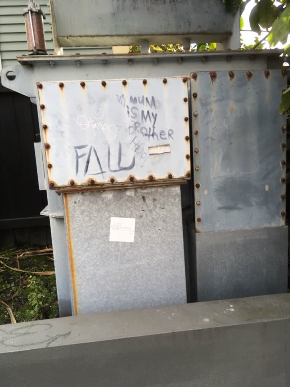 The photograph attached to this graffiti report