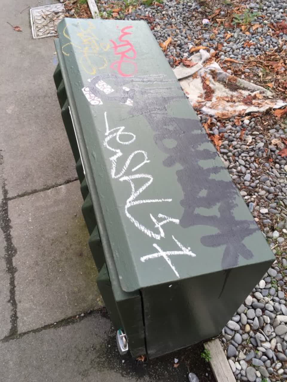 The photograph attached to this graffiti report