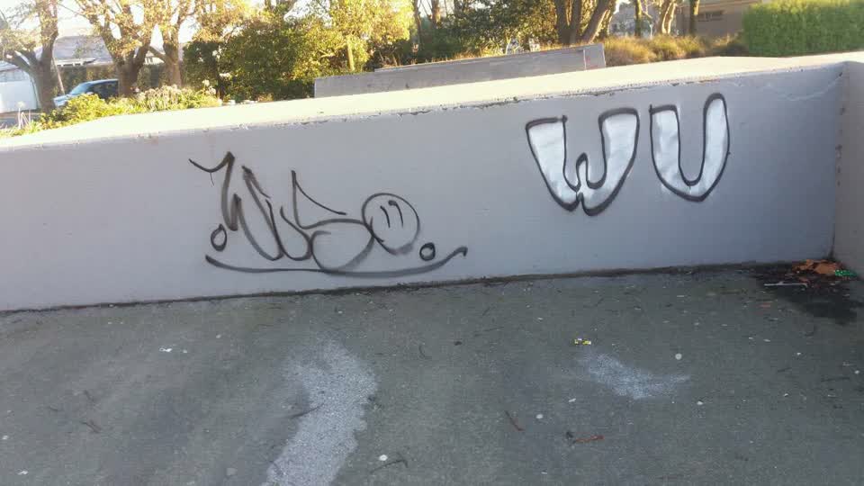 The photograph attached to this graffiti report