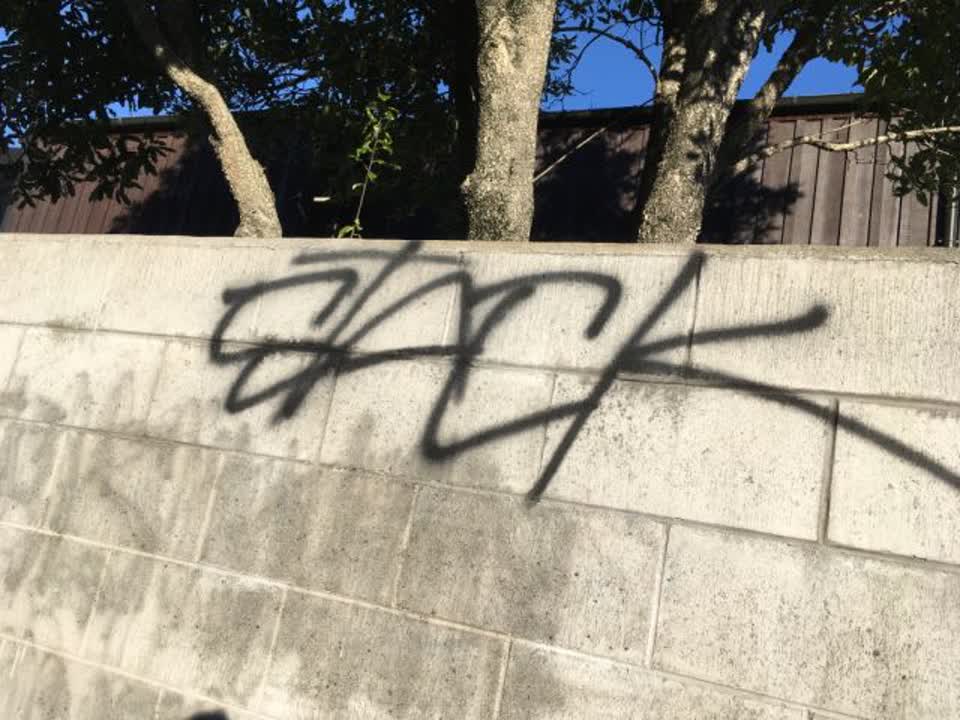 The photograph attached to this graffiti report