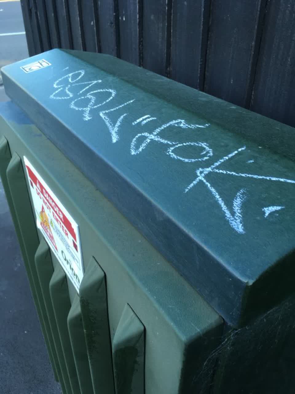 The photograph attached to this graffiti report