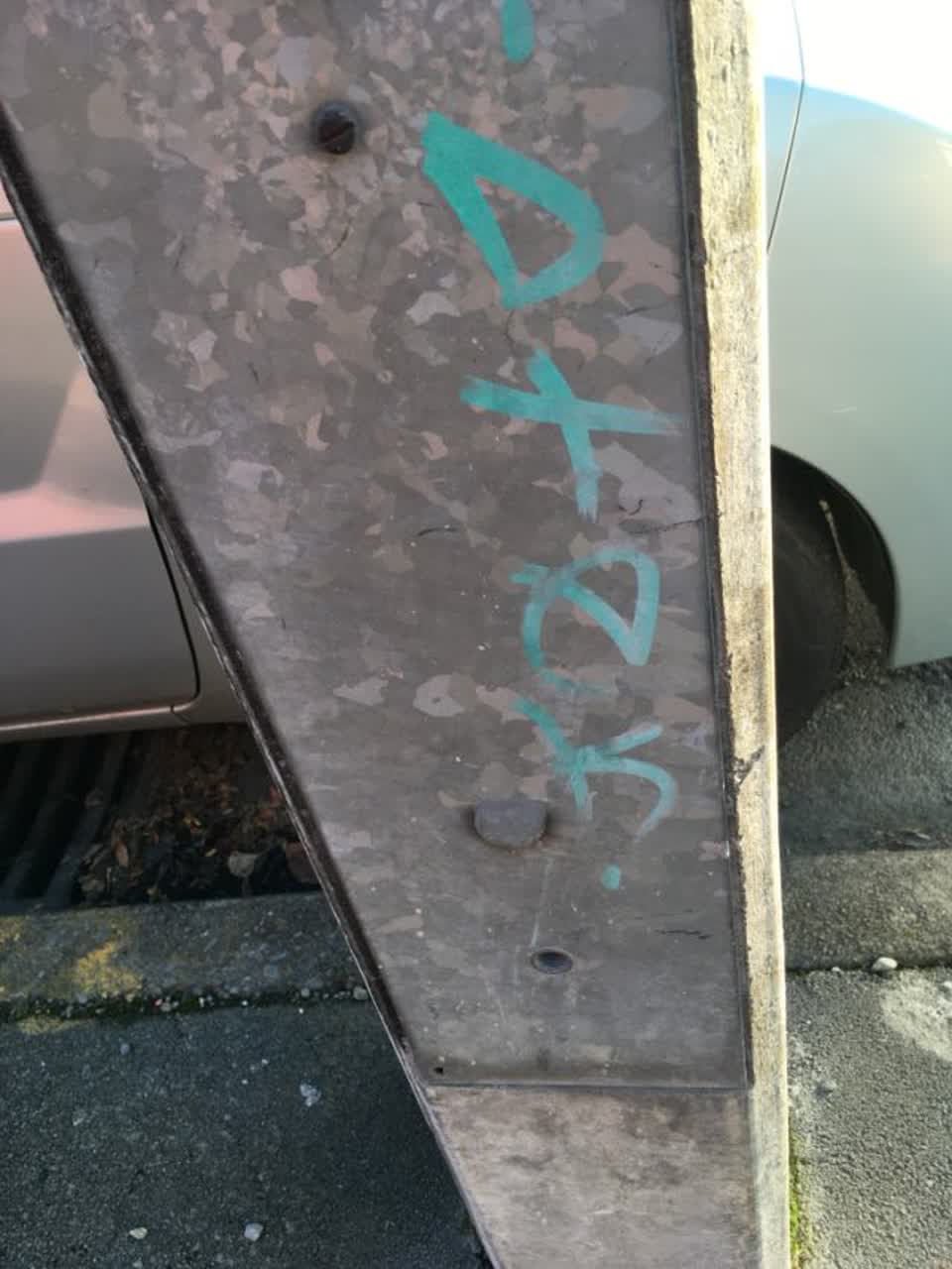 The photograph attached to this graffiti report