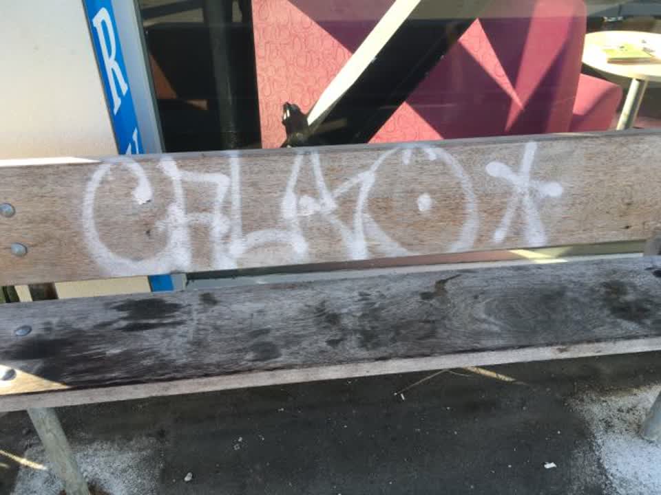 The photograph attached to this graffiti report