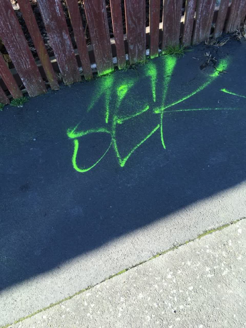 The photograph attached to this graffiti report