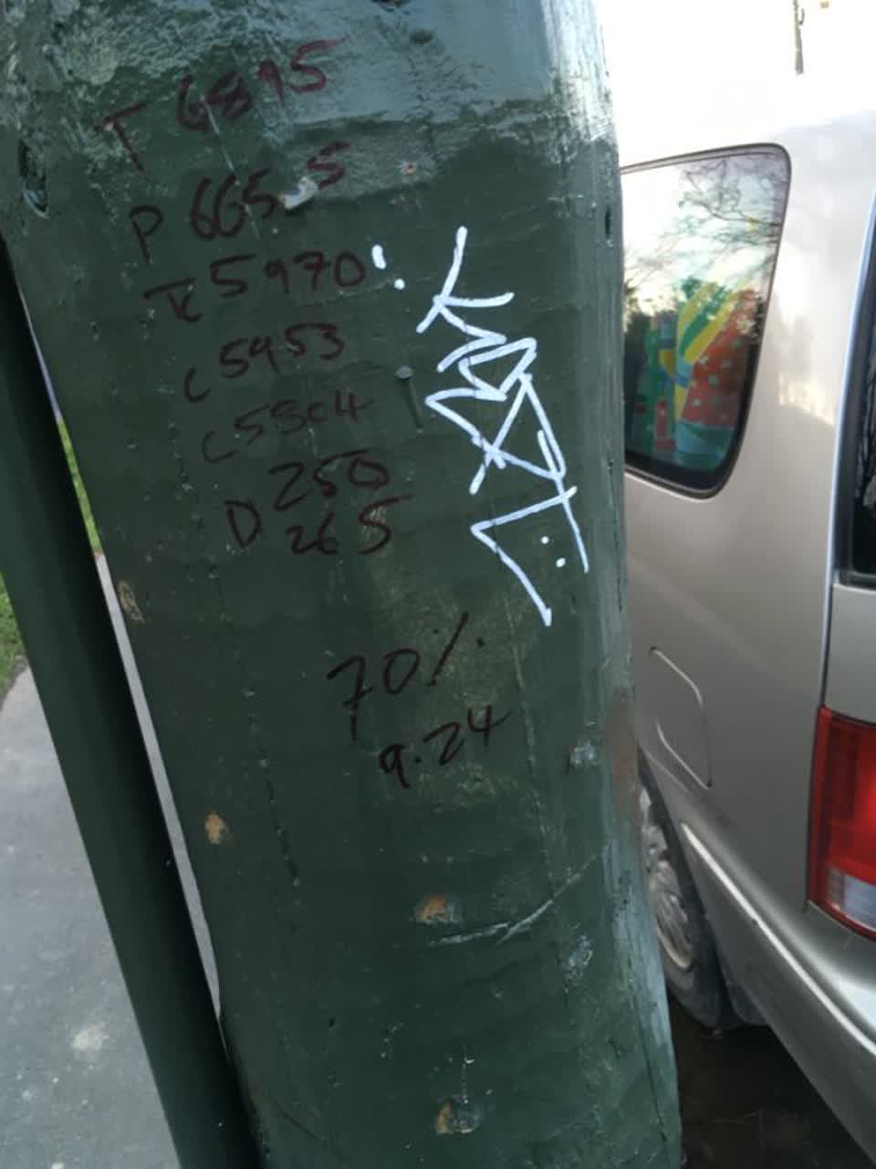 The photograph attached to this graffiti report