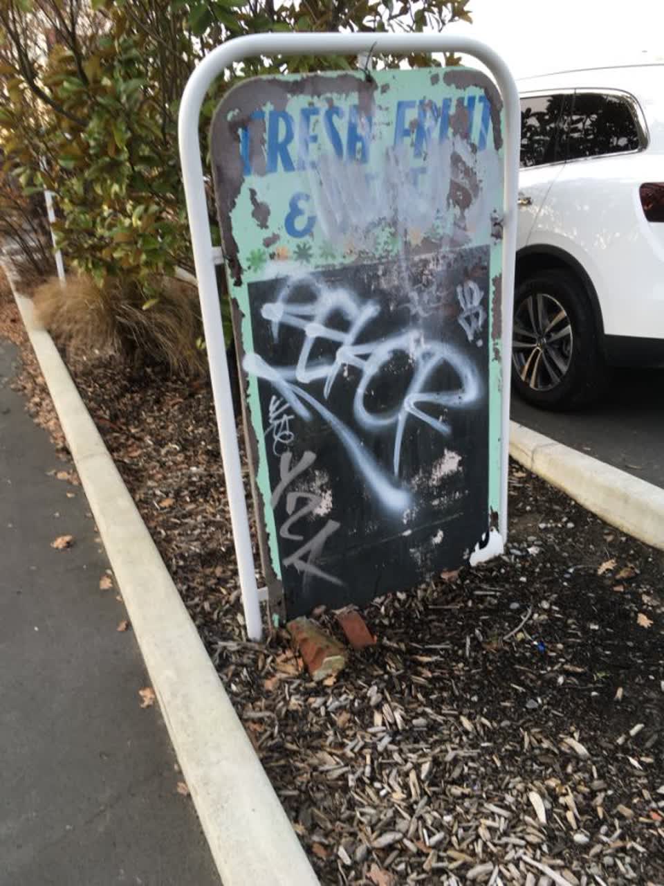 The photograph attached to this graffiti report