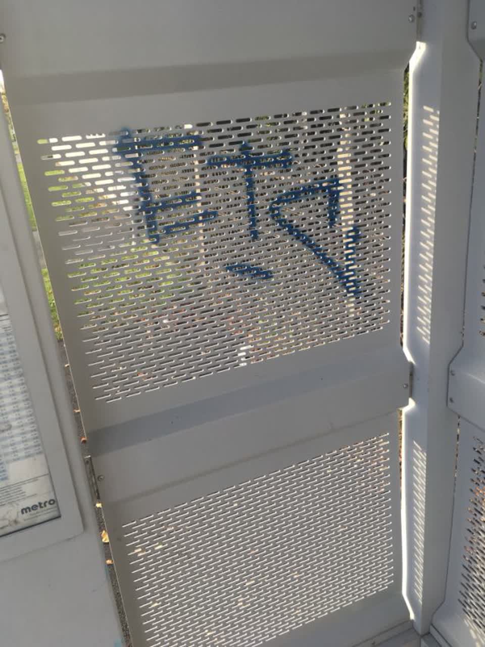 The photograph attached to this graffiti report