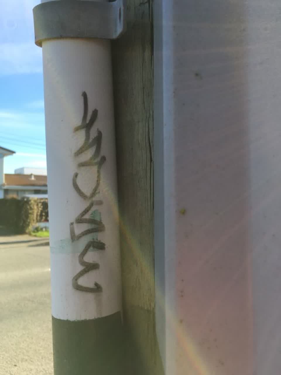 The photograph attached to this graffiti report