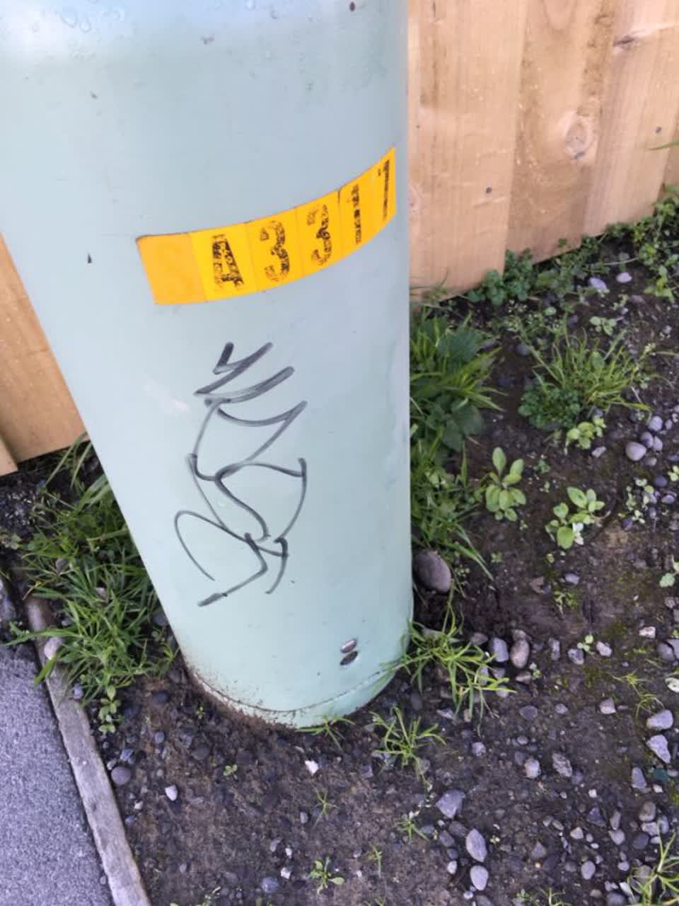 The photograph attached to this graffiti report