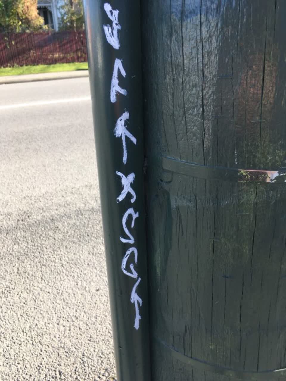 The photograph attached to this graffiti report