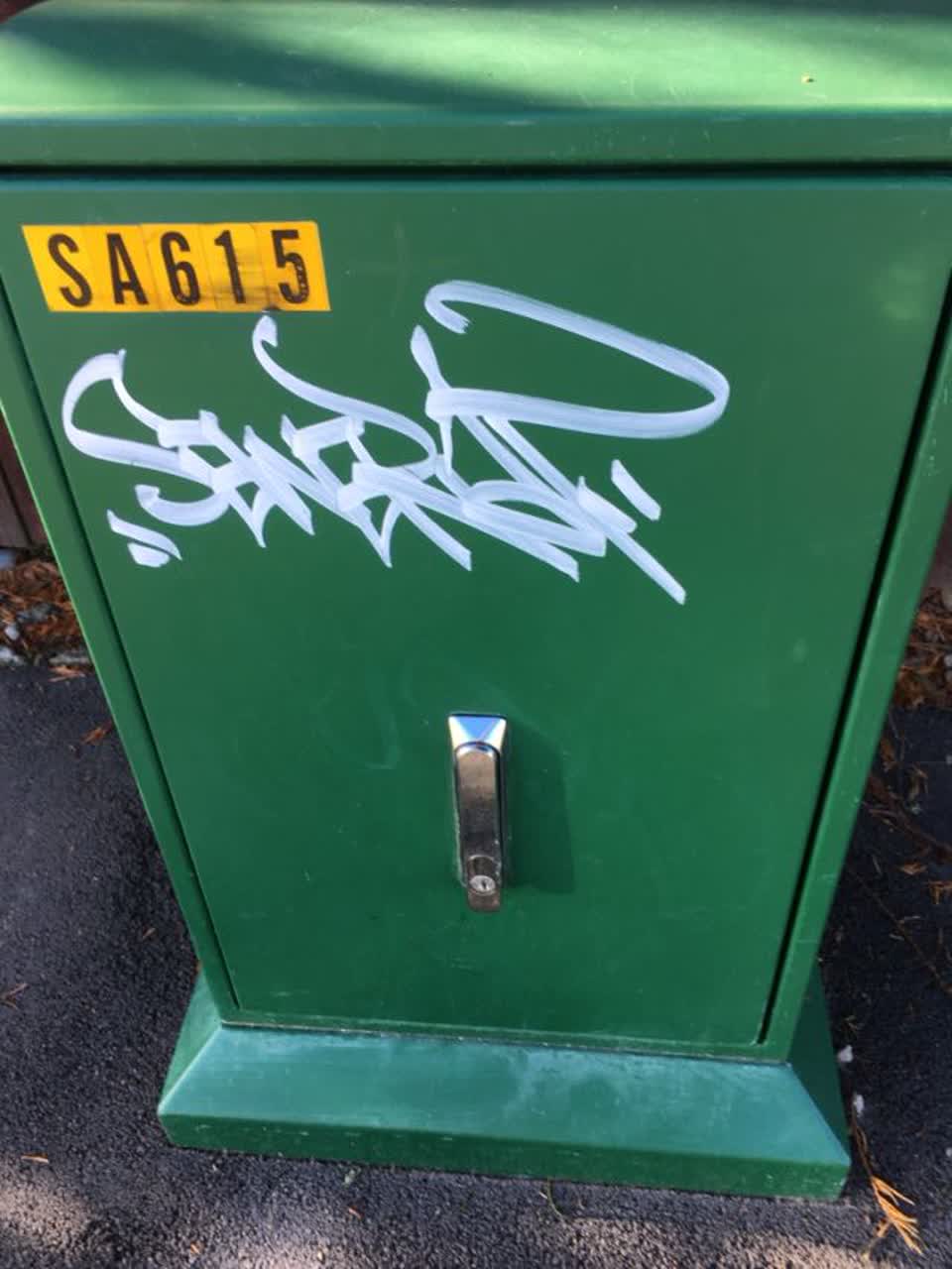 The photograph attached to this graffiti report