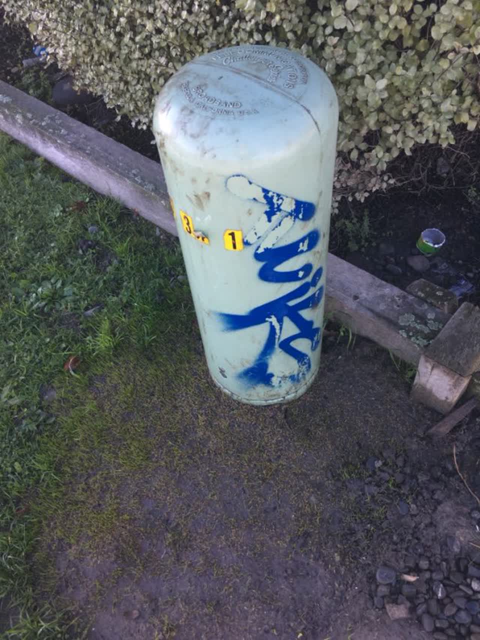 The photograph attached to this graffiti report