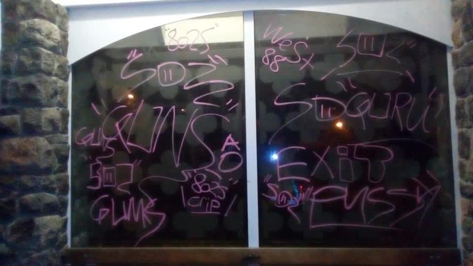 The photograph attached to this graffiti report