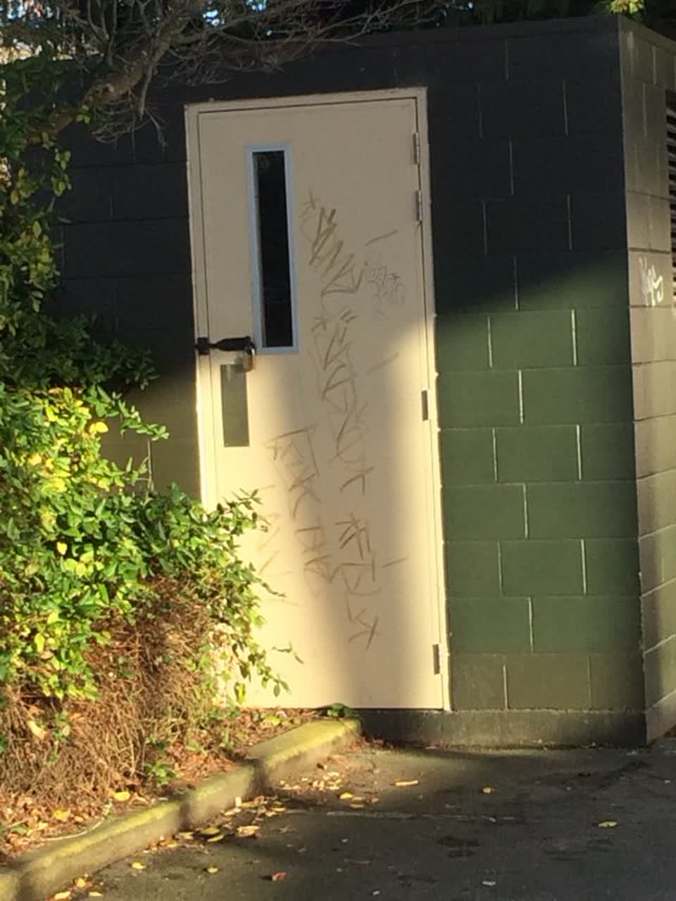 The photograph attached to this graffiti report