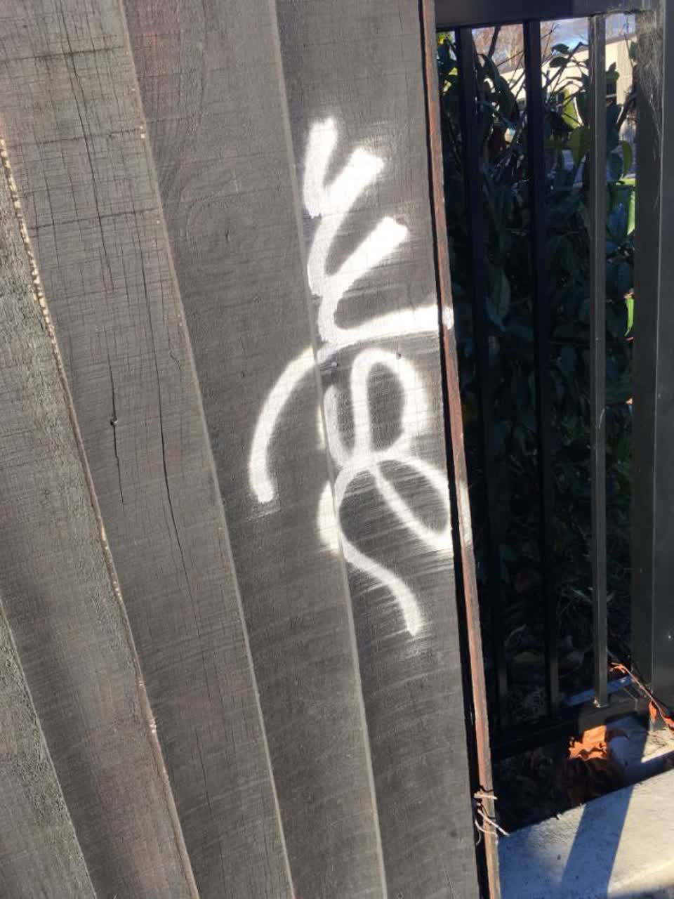 The photograph attached to this graffiti report