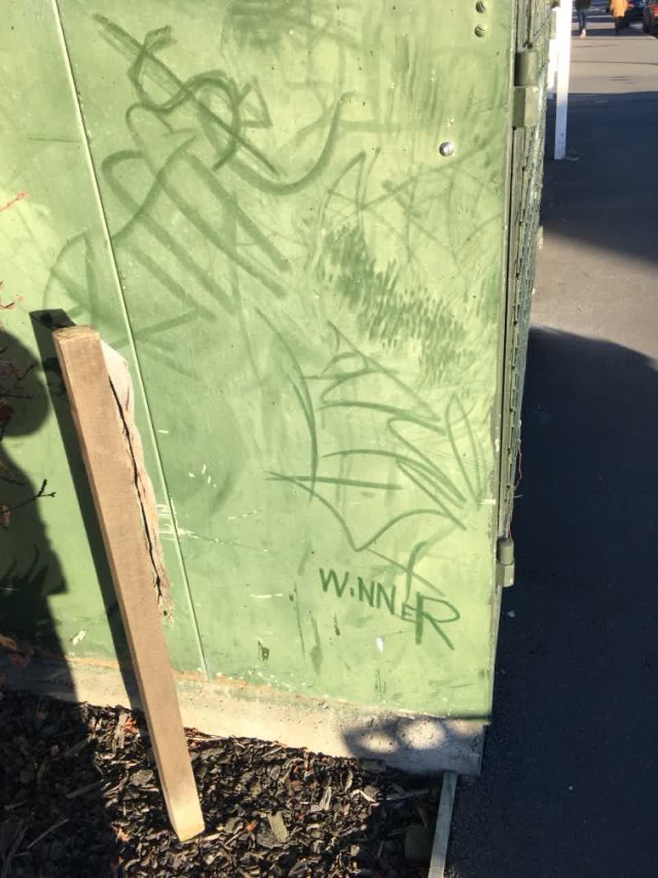 The photograph attached to this graffiti report