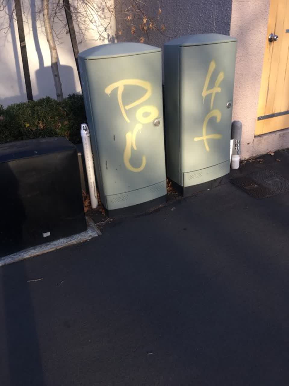 The photograph attached to this graffiti report