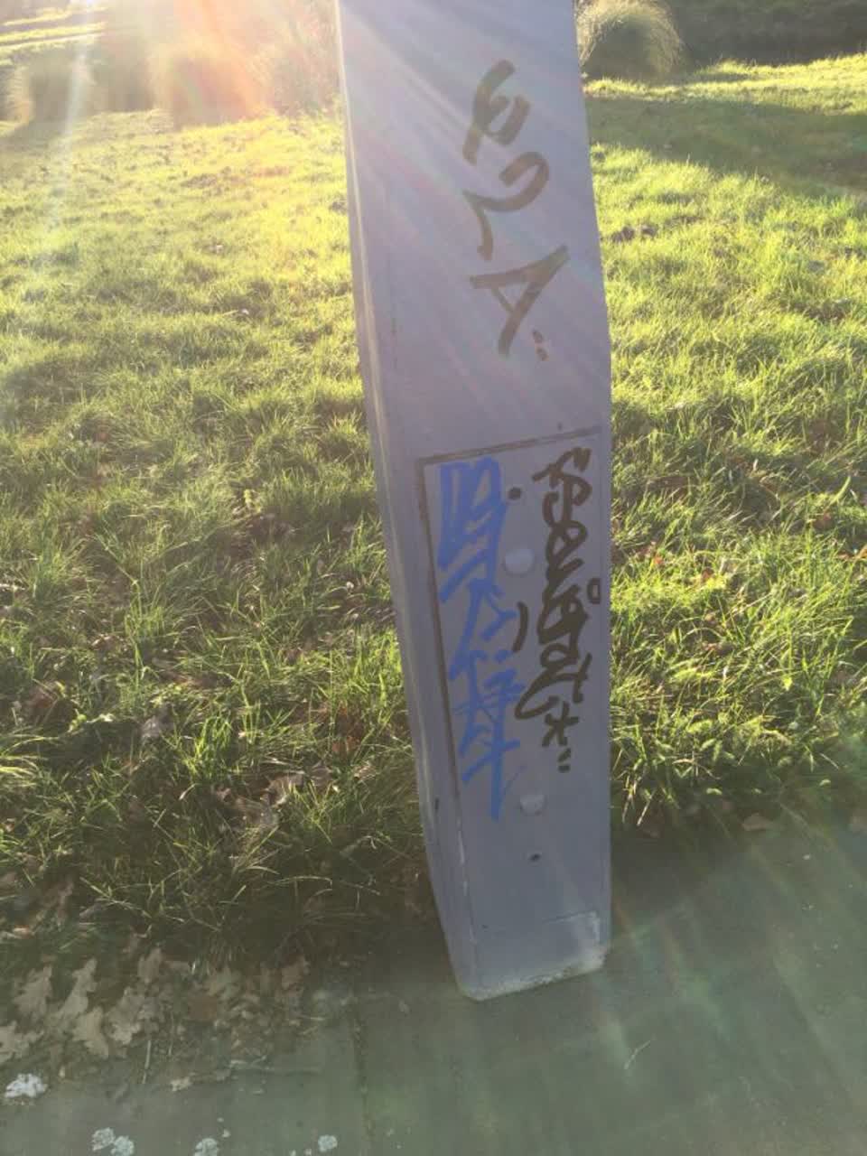 The photograph attached to this graffiti report