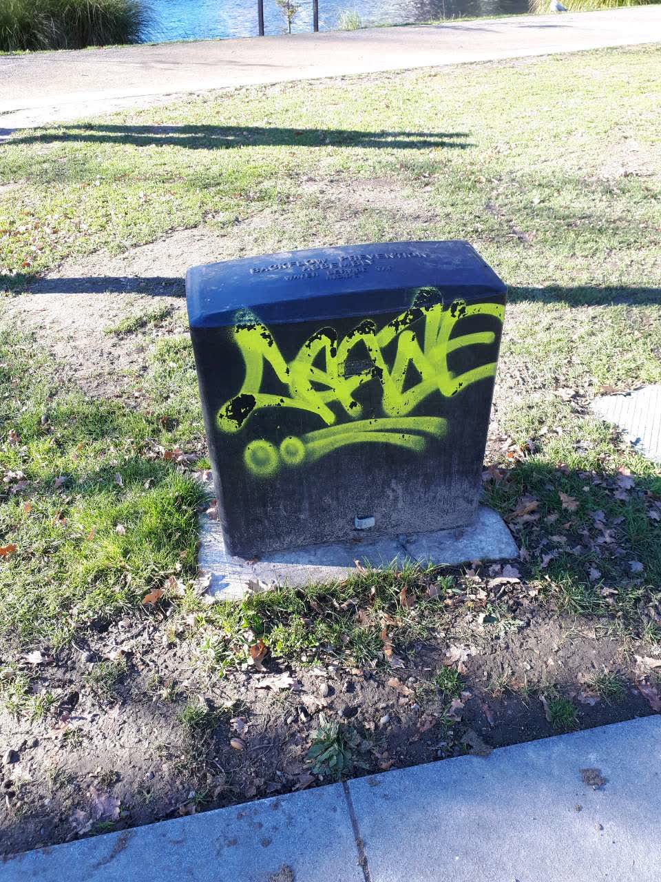 The photograph attached to this graffiti report