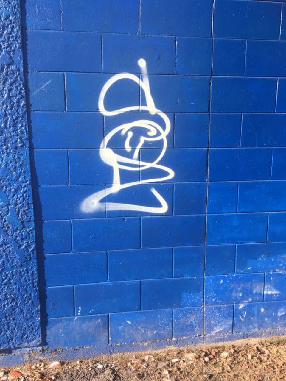 The photograph attached to this graffiti report