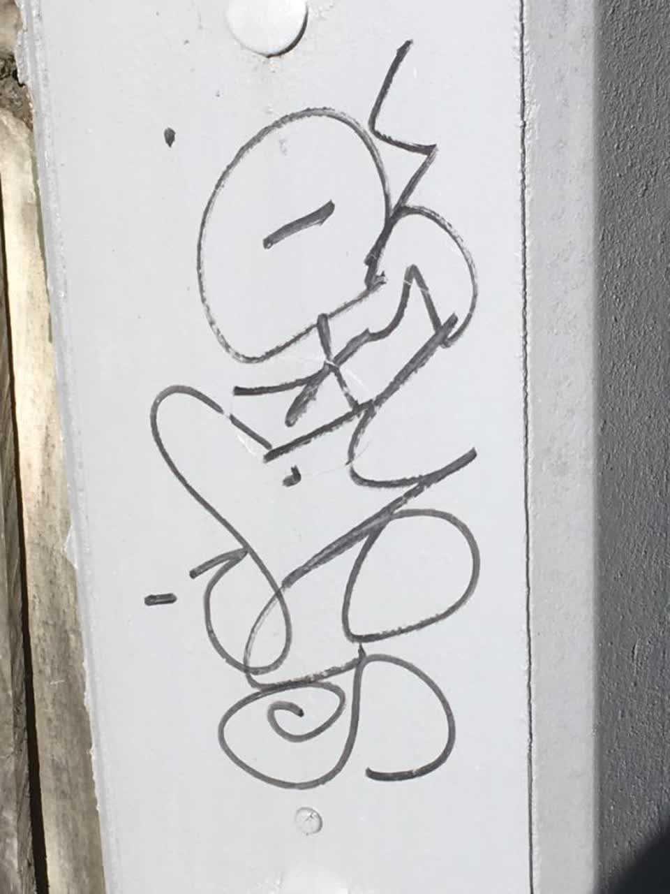 The photograph attached to this graffiti report