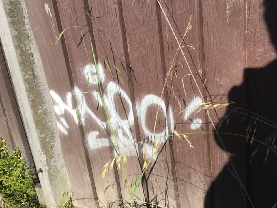 The photograph attached to this graffiti report
