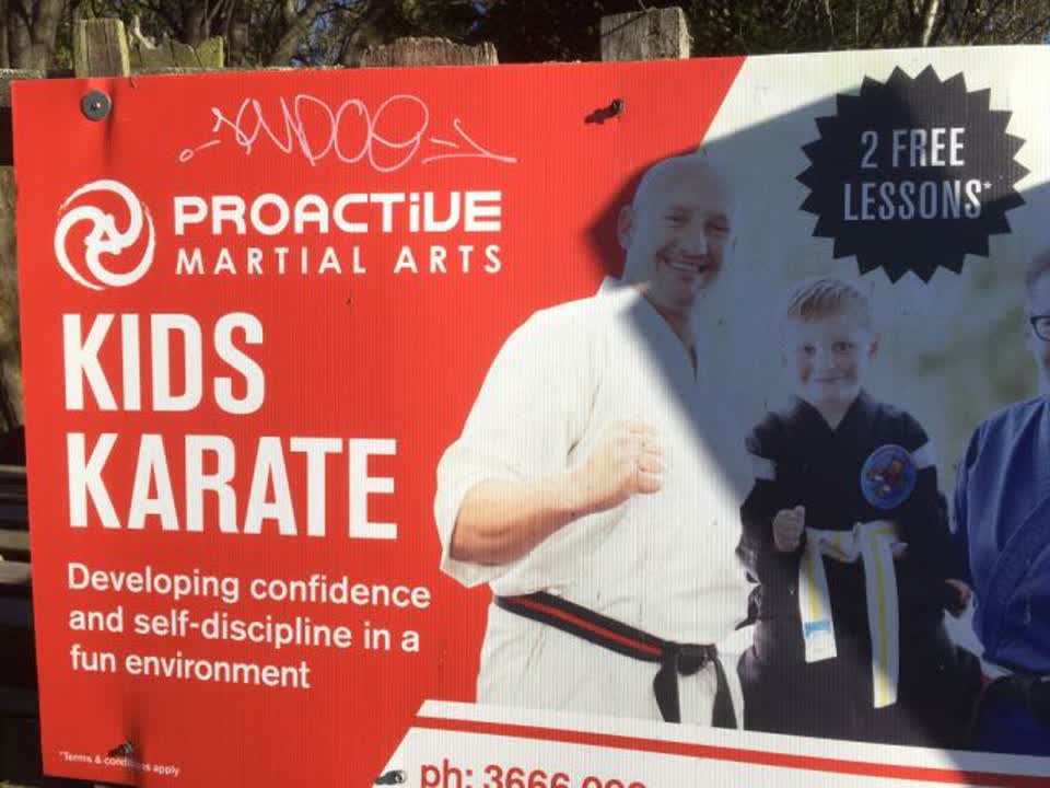 The photograph attached to this graffiti report