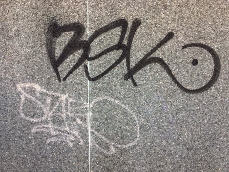 The photograph attached to this graffiti report